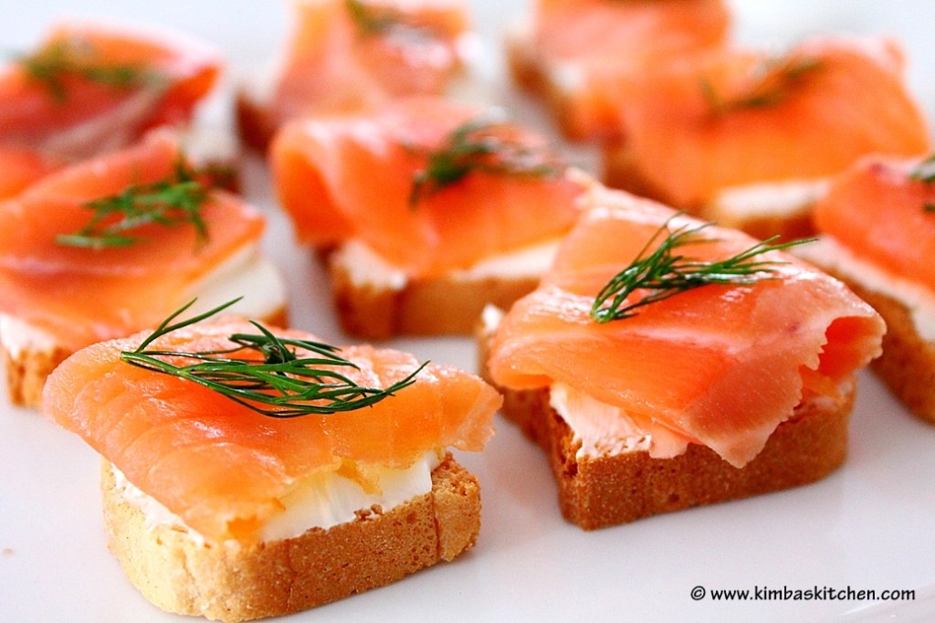 Smoked Salmon Appetizers and Salad