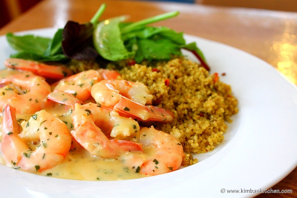 Creamy Garlic Prawns with Moroccan Cous Cous