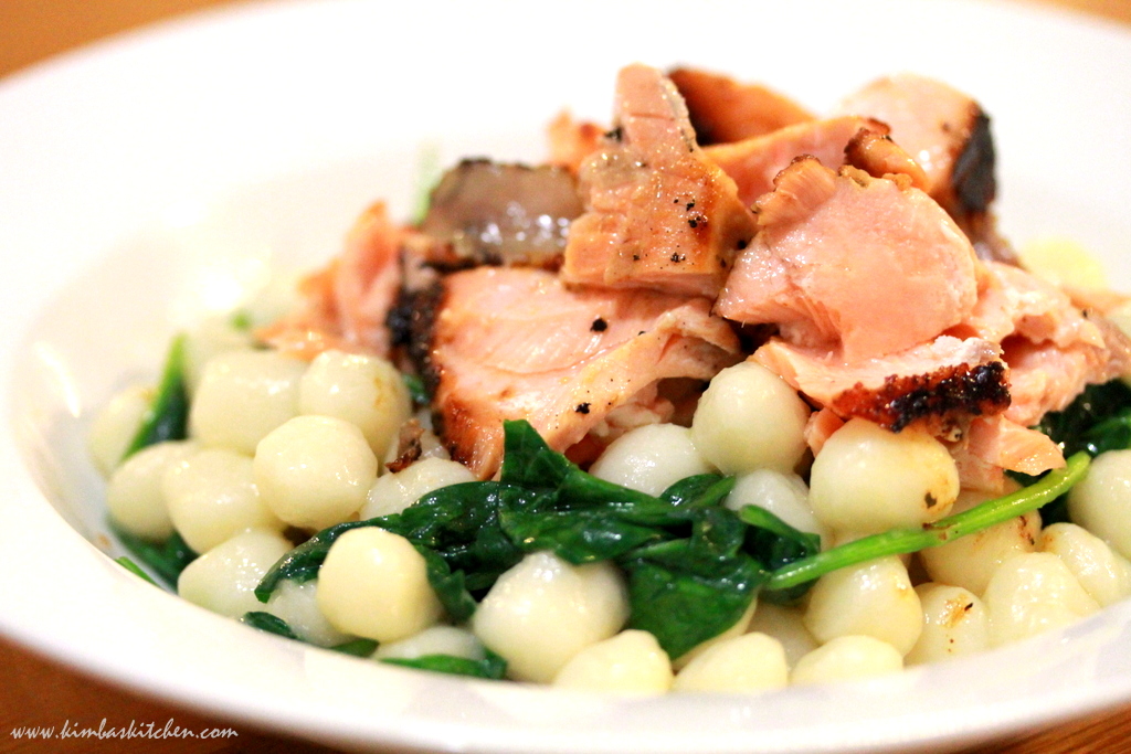 Chilli Lime Salmon with Gnocchi, Spinach & Olive&nbsp;Oil