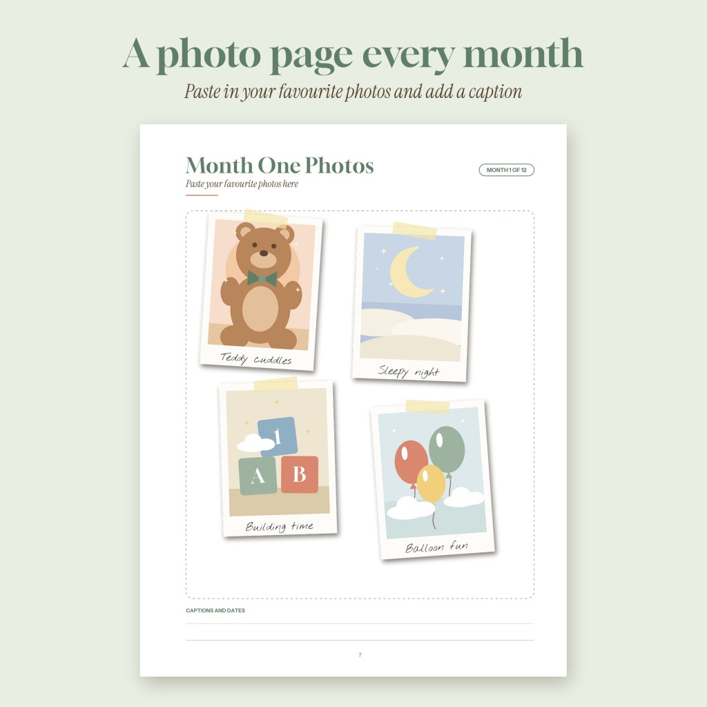 Baby's First Year photo memories scrapbook pages