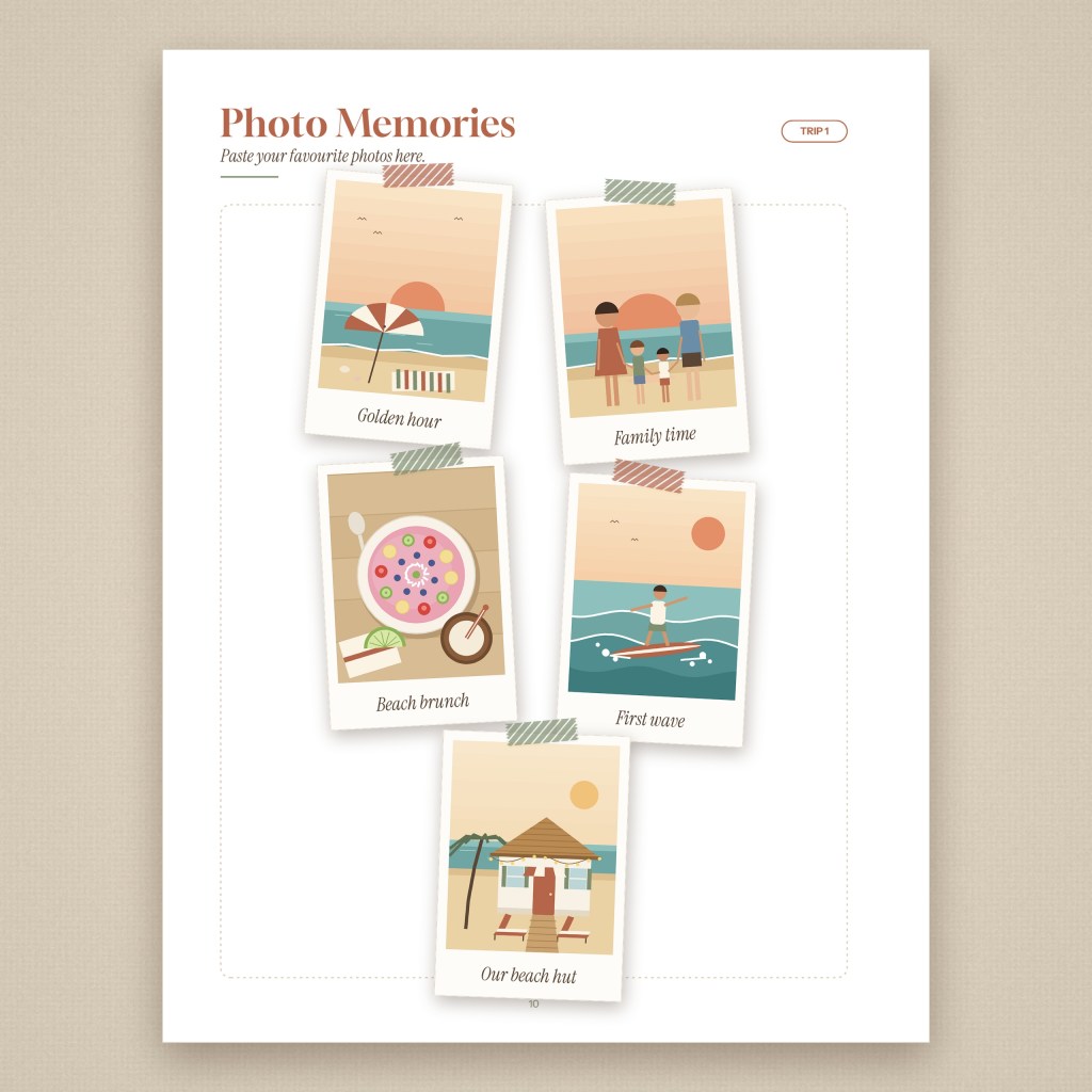 The Getaway Planner photo memories scrapbook pages