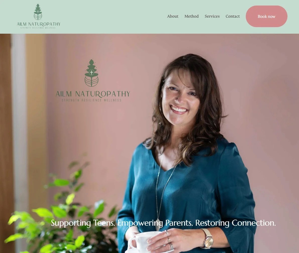 Ailm Naturopathy website homepage
