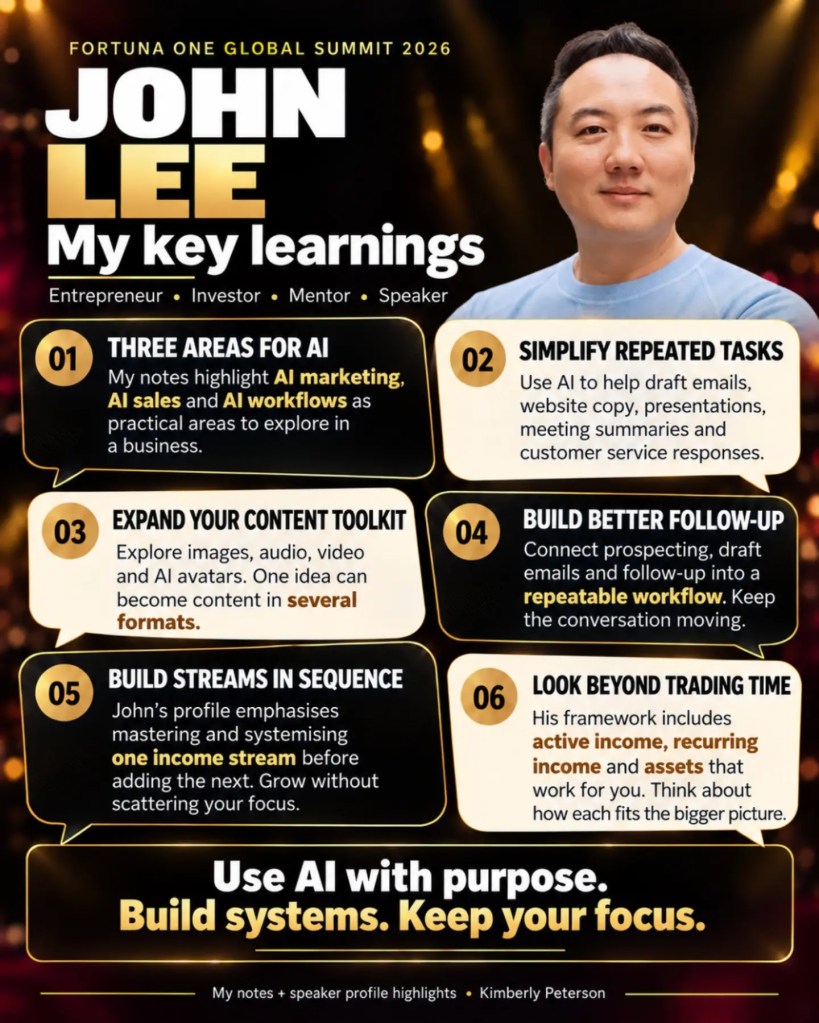 My key learnings from John Lee at Fortuna One Summit
