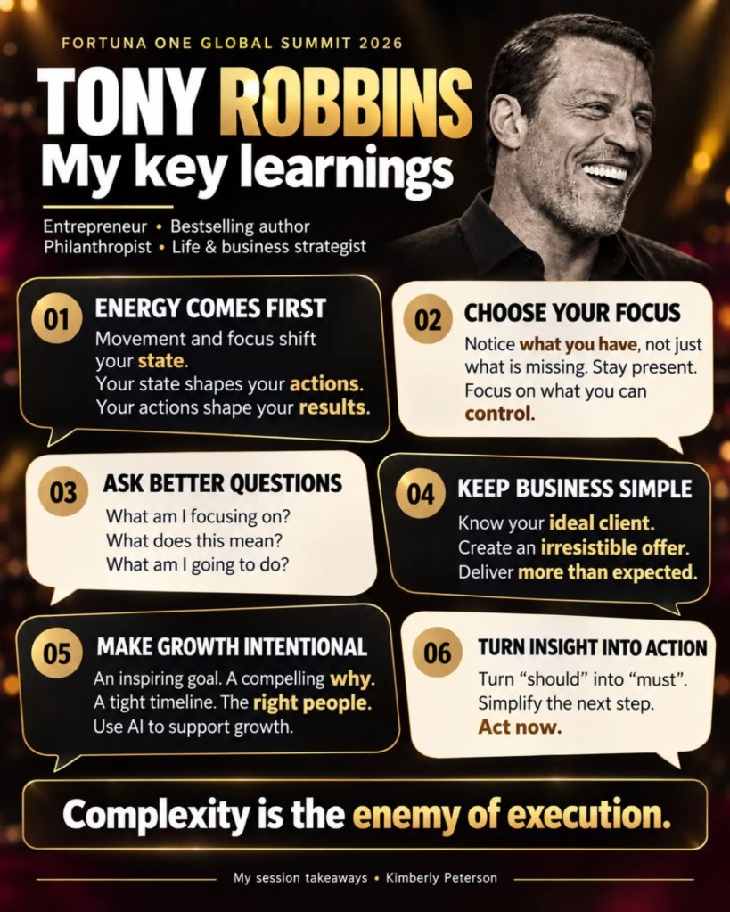 My key learnings from Tony Robbins at Fortuna One Summit