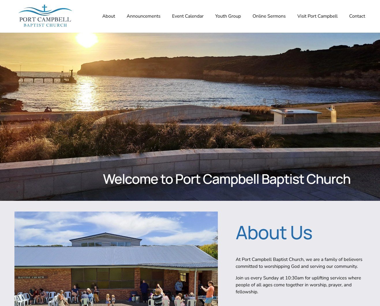 Port Campbell Baptist Church website homepage
