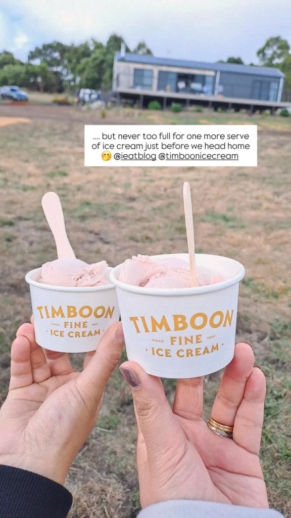 Two cups of Timboon Fine Ice Cream